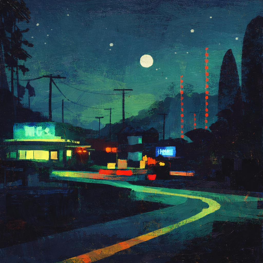 24 Hour Diner in the Dark (2026) — Mixed media work