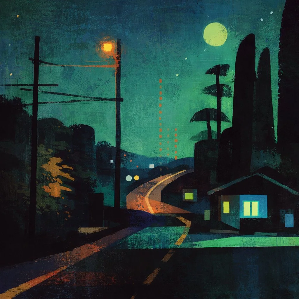 The Last House on Highway 89 (2026) — Mixed media work