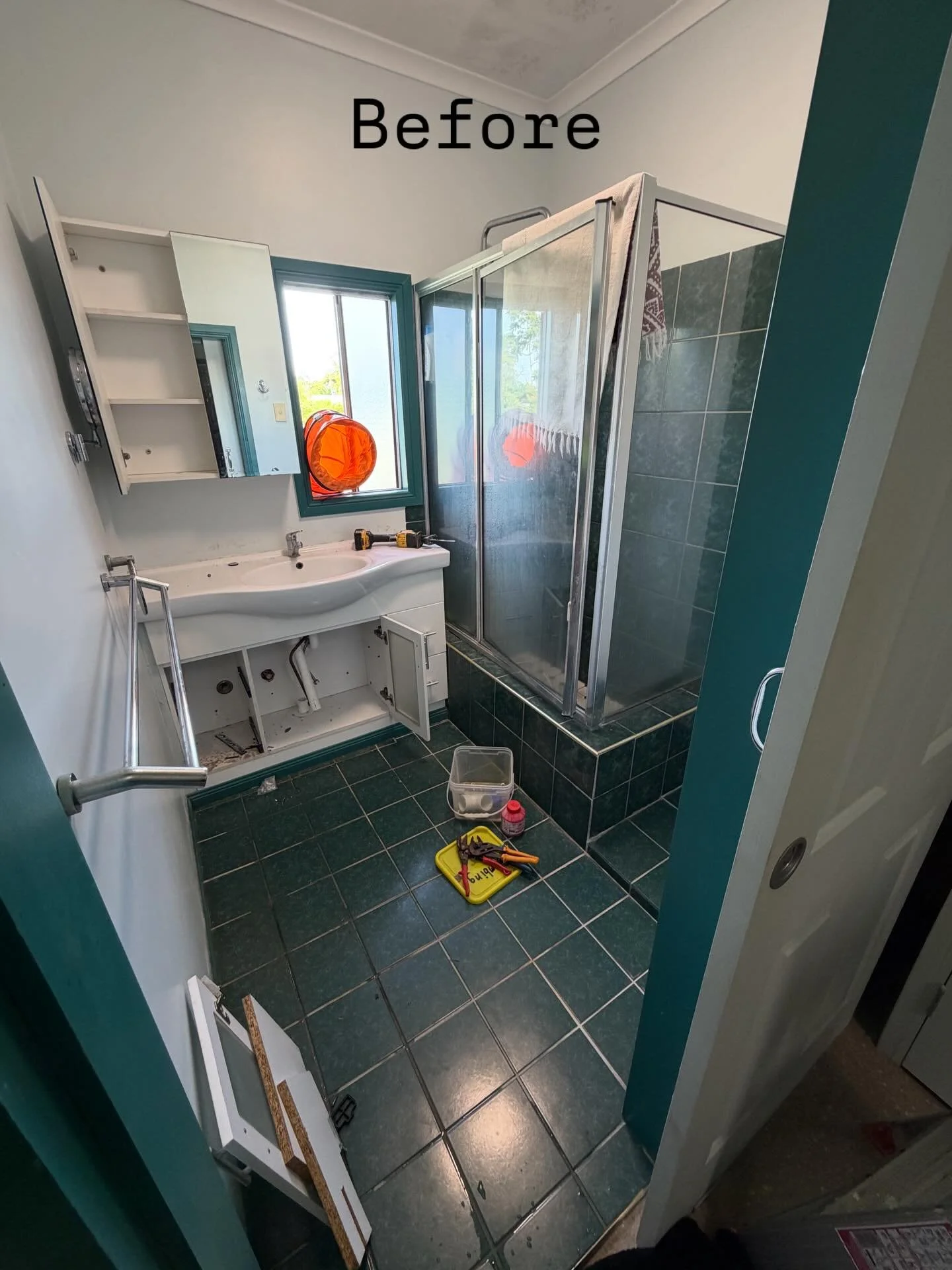 Recent bathroom renovation update. Old becomes new, modern and sleek.