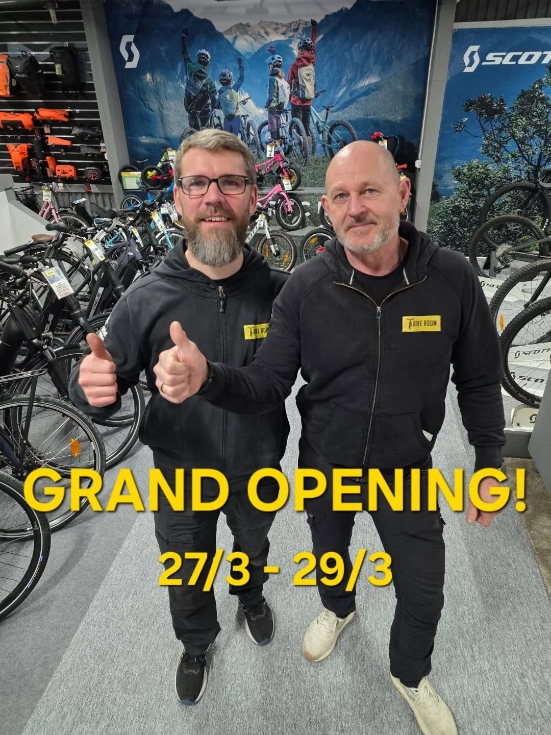 Hj&auml;rtligt v&auml;lkommen till Bikerooms grand opening!
🚲
Fredagen 27 mars inleder vi v&aring;r festliga helg f&ouml;r att fira den nya fina butiken p&aring; Svetsarv&auml;gen 6 i T&auml;by Kyrkby.&nbsp;
🚲
Hoppas att du har m&ouml;jlighet att r