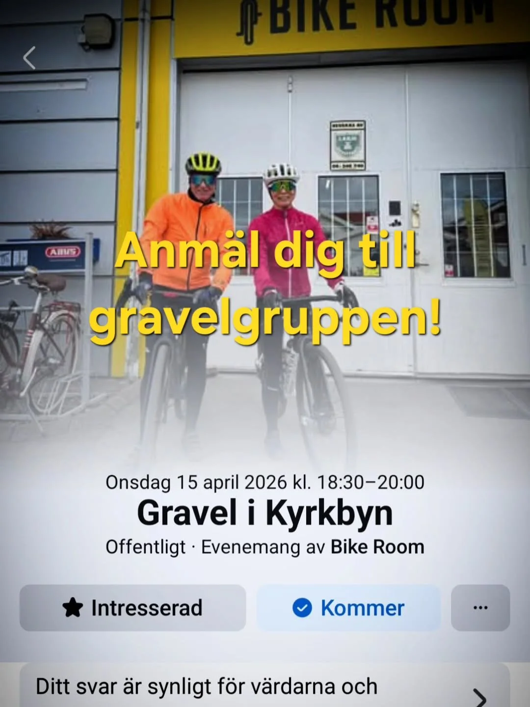 Onsdagen 15 april klockan 18.30 startar vi med gravelcykling i grupp! Anm&auml;l dig till evenemanget via v&aring;r Facebook-sida s&aring; att vi vet hur m&aring;nga vi blir!
🚲
Ledare f&ouml;r detta &auml;ventyr &auml;r Anneli och Perry som ser fram