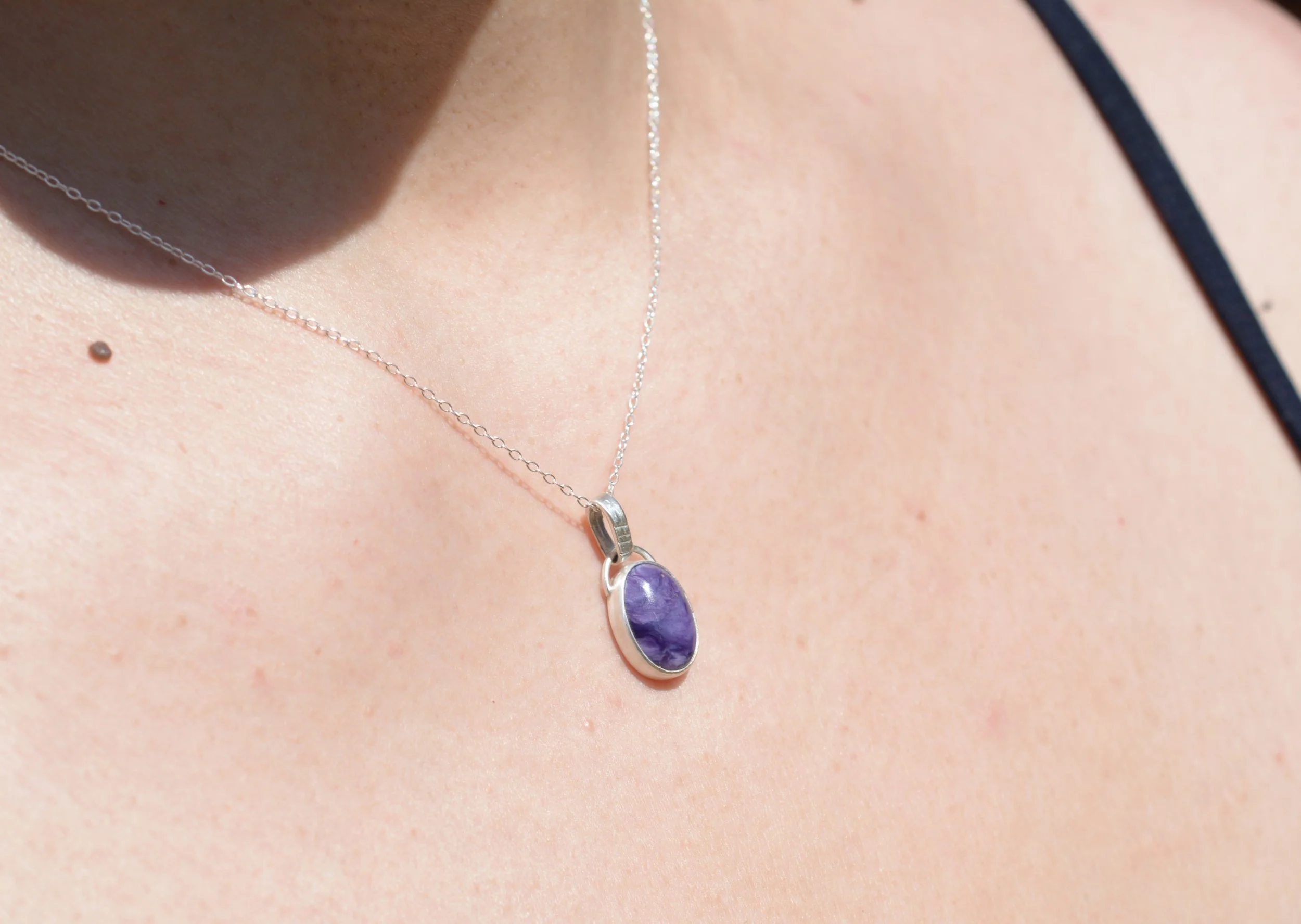 Charoite Necklace in Sterling Silver