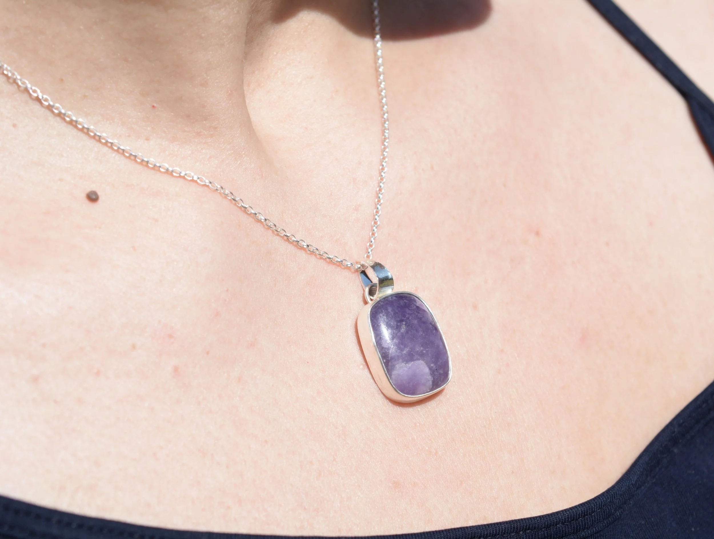 Lepidolite Necklace in Sterling Silver