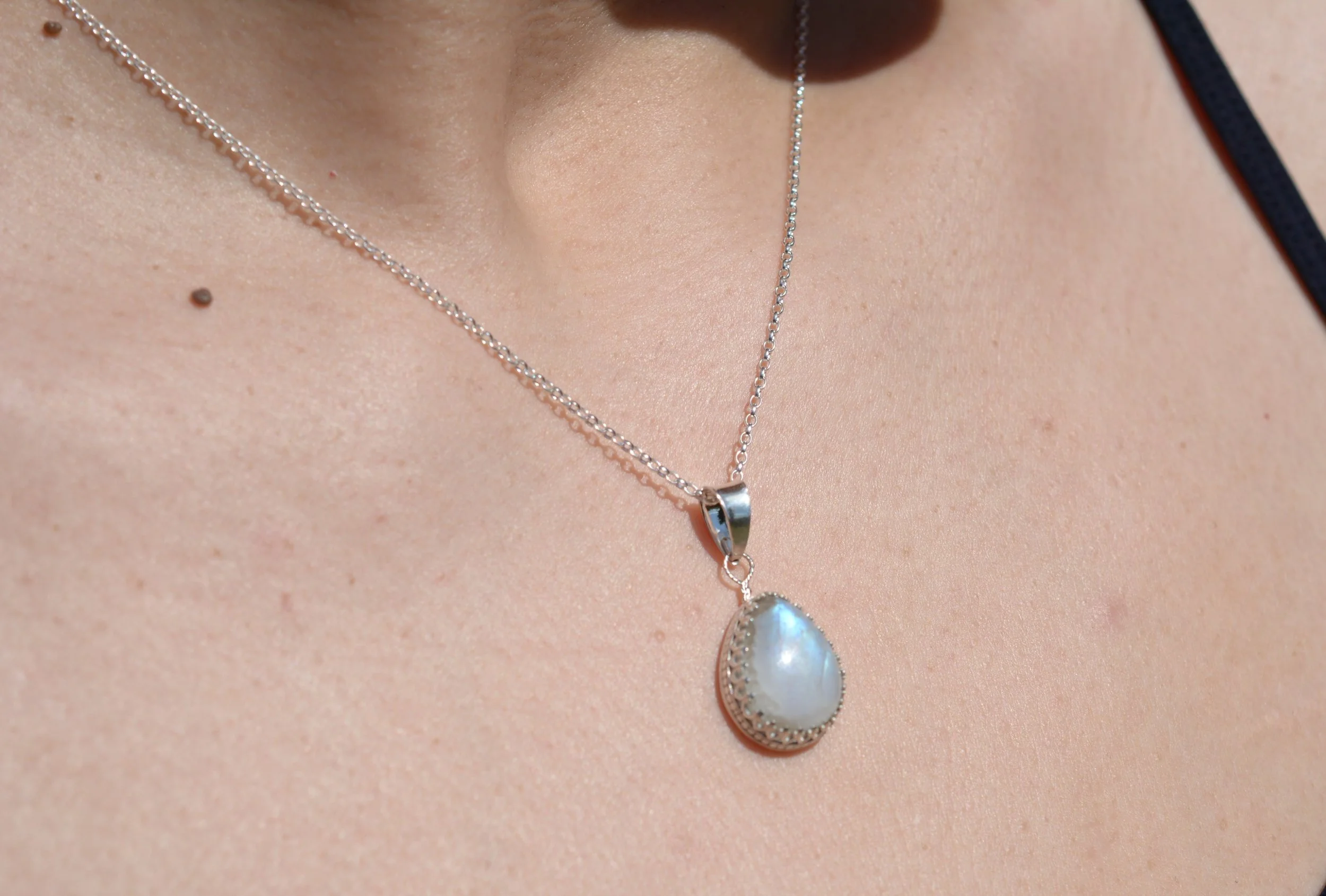 Moonstone Necklace in Sterling Silver