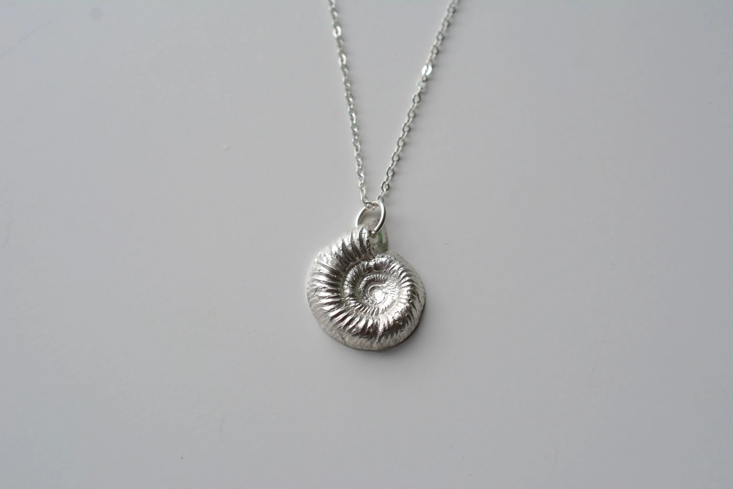 Ancient Tides Ammonite Silver Necklace