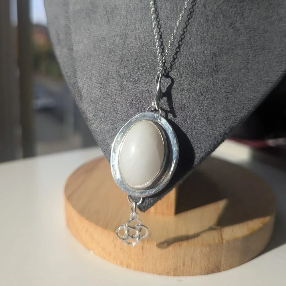 Scottish Balmarino Snow Quartz and silver celtic pendant2.jpg