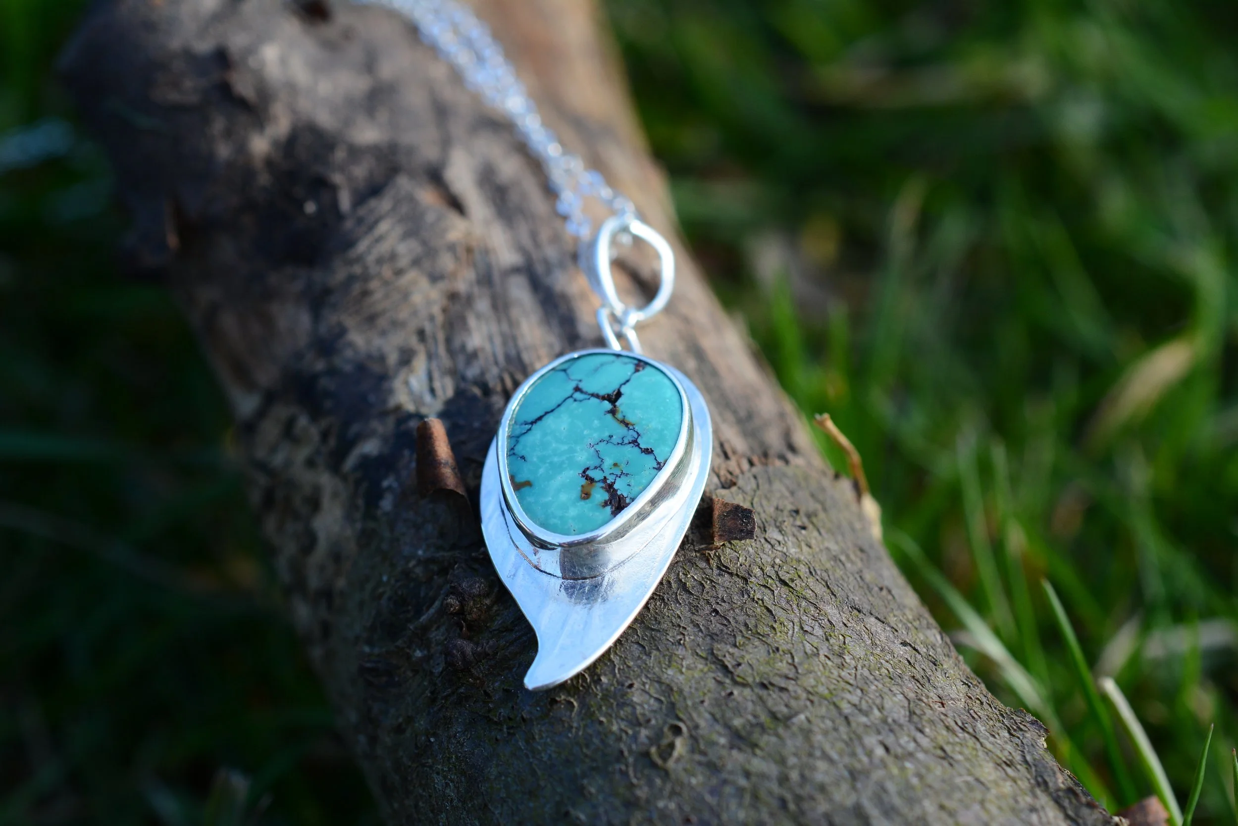 Sea Mist Turquoise Silver Necklace