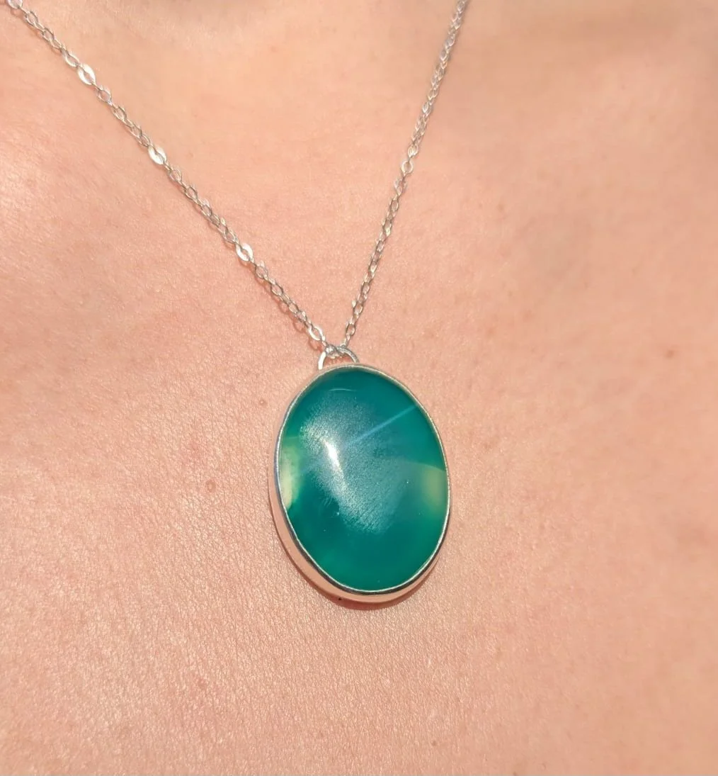 green onyx necklace worn in sun close up.jpg
