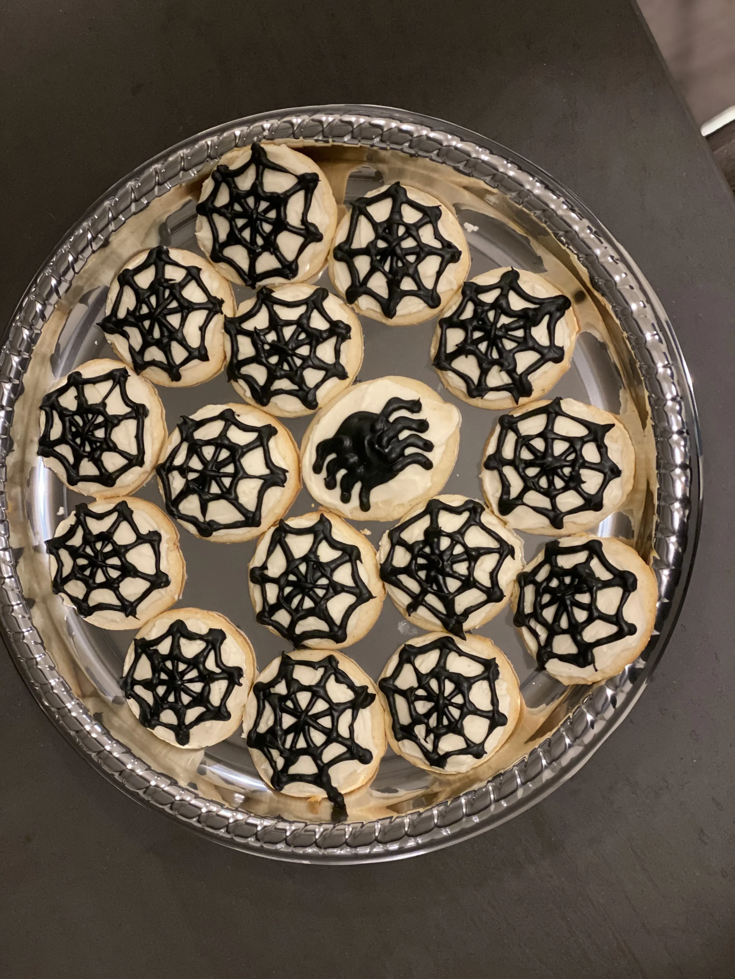 Spider Decorated Sugar Cookies for Halloween