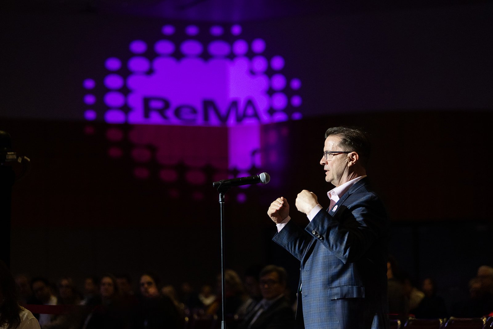 San Diego Convention man making a speech