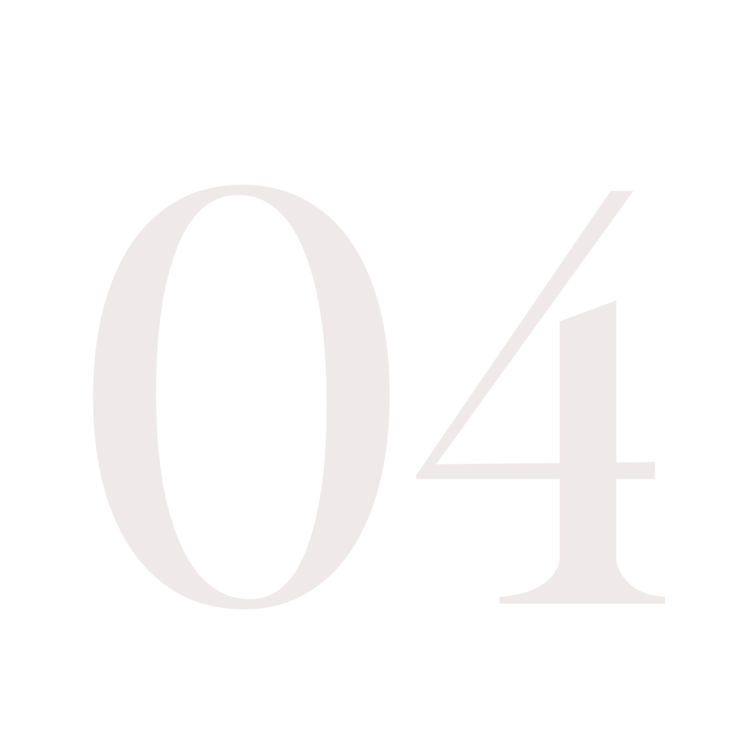 Large stylized number '04' on a black background