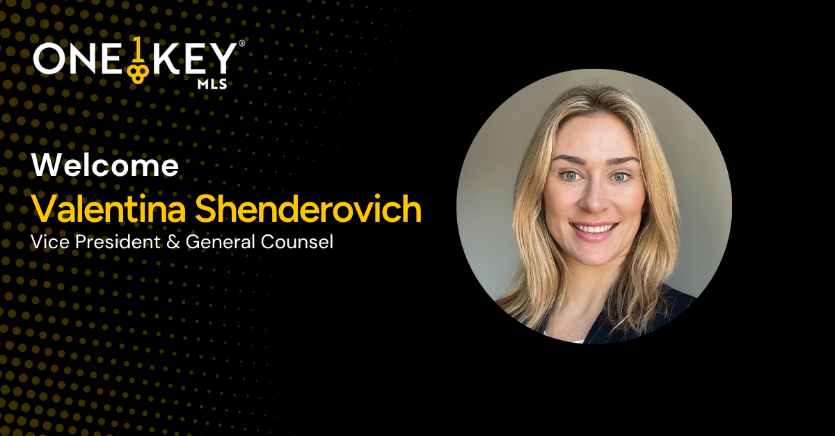 OneKey® MLS Appoints Valentina Shenderovich Vice President &amp; General Counsel