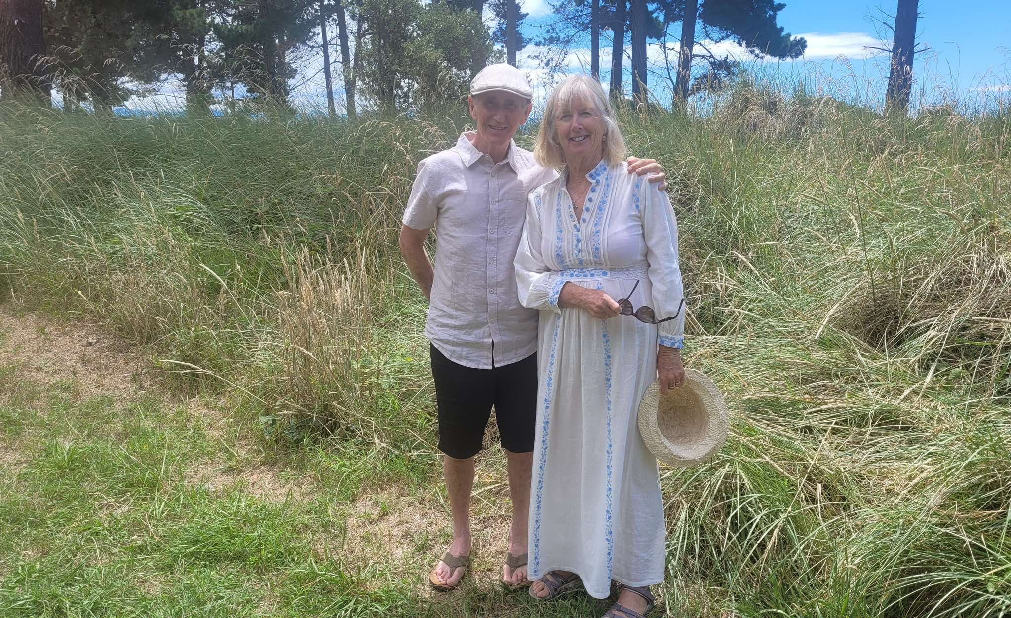 Carolyn (Russell) & Patrick White's 50th wedding anniversary with Carolyn wearing her original wedding dress - February 2025