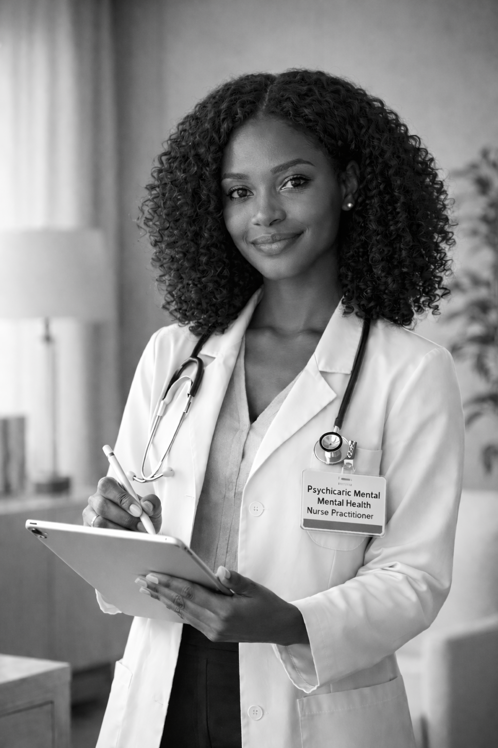 Patient thoughtfully engaging in a psychiatric mental health telehealth consultation from their home in Alabama .
