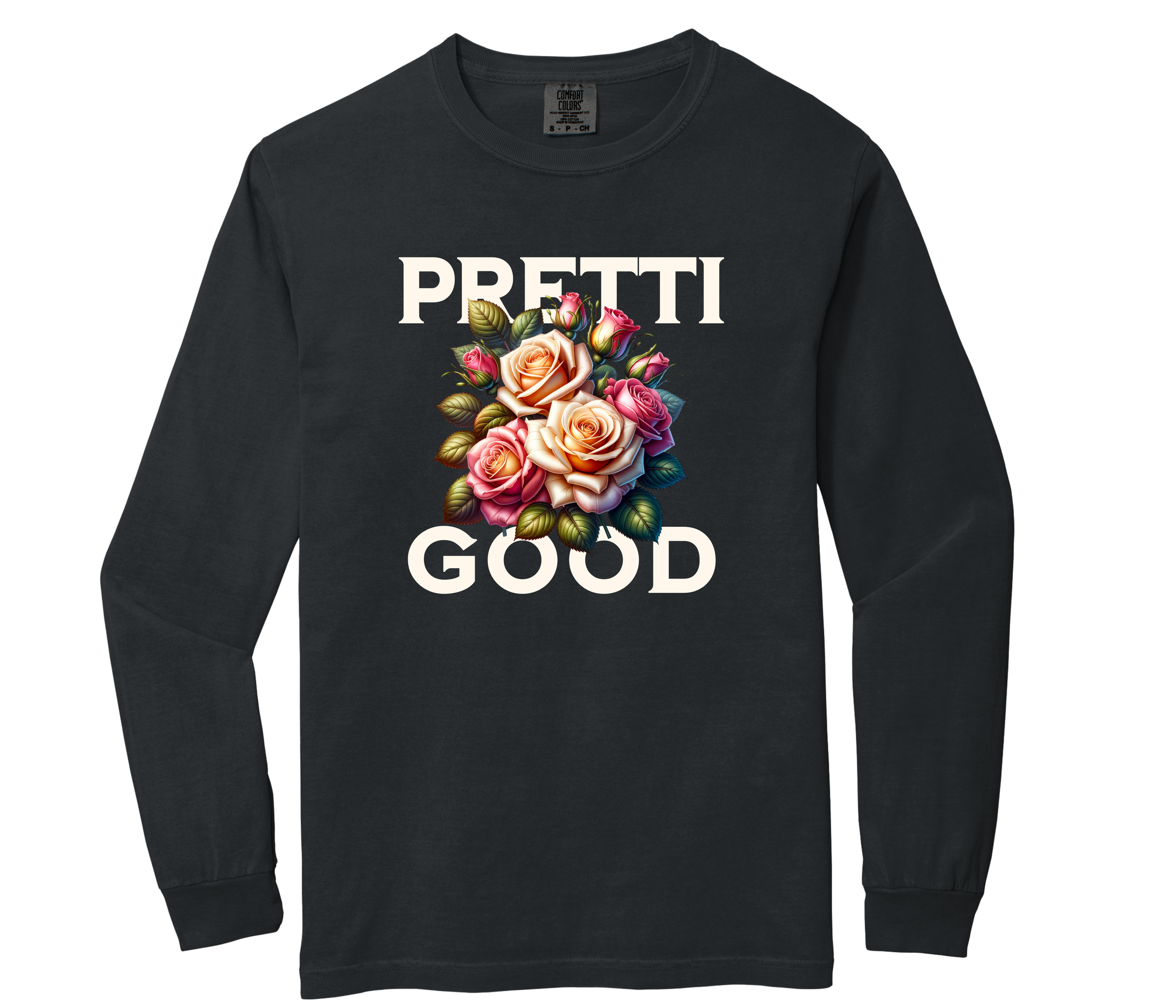 Pretti Good- CC- Long Sleeve -Black.png