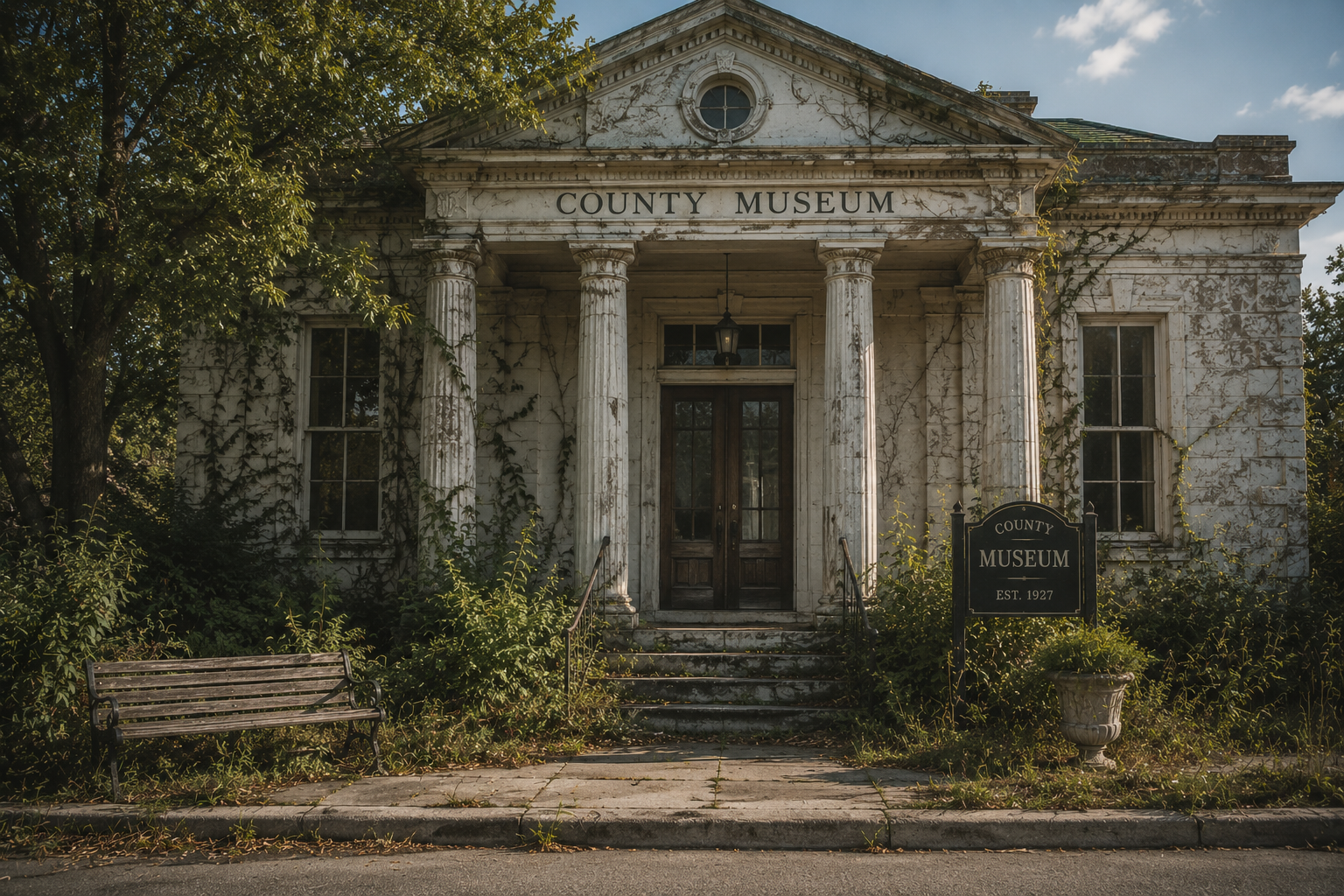 Overgrown County Museum Façade