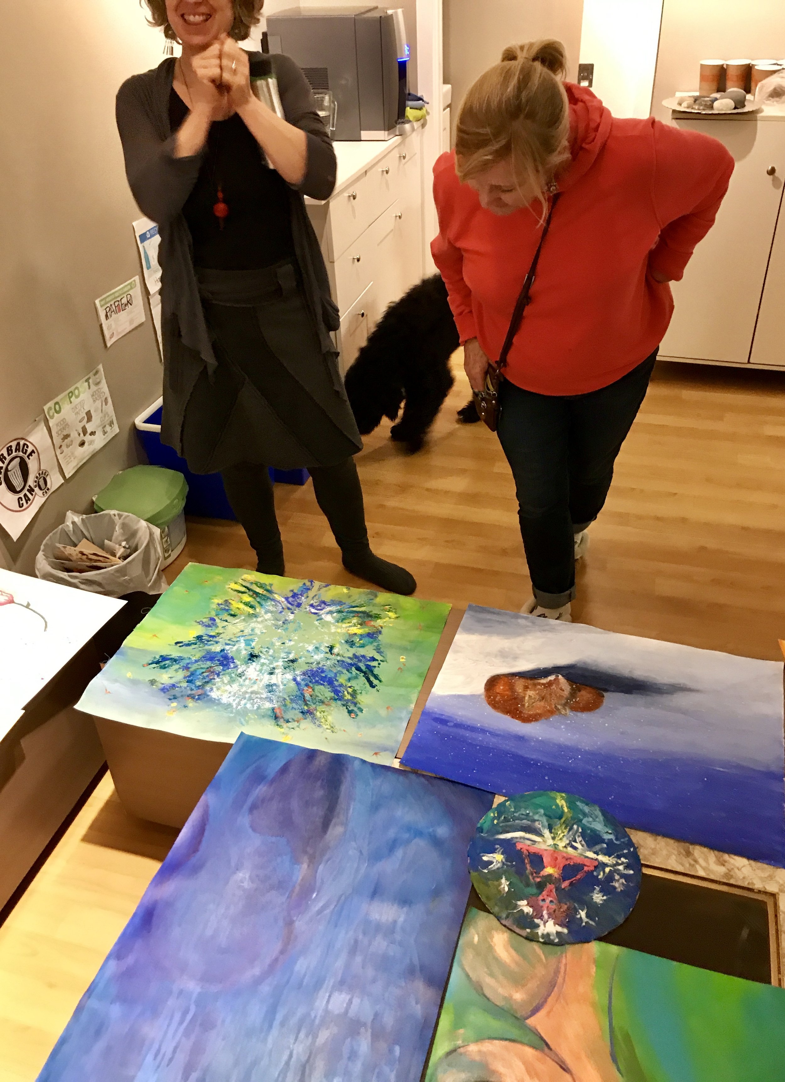 group reflection on process paintings