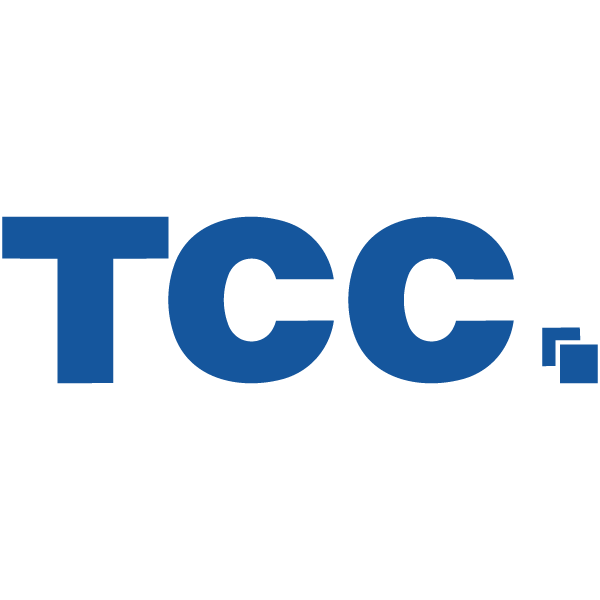 TCC steel company logo in blue representing industrial manufacturing and tinplate steel production