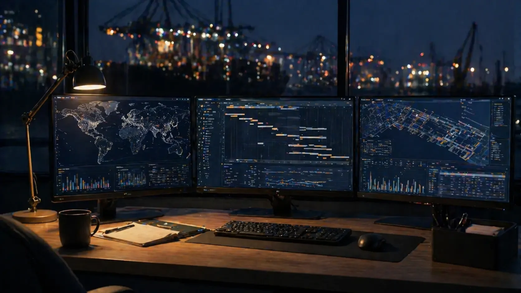 Real-time shipment tracking and logistics coordination — GR Trading monitors tinplate steel shipments across the US-China trade lane with global routing visibility, port operations data, and freight scheduling dashboards.