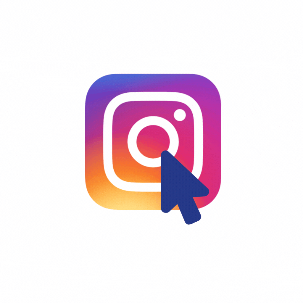 Arrow pointing to Instagram graphic