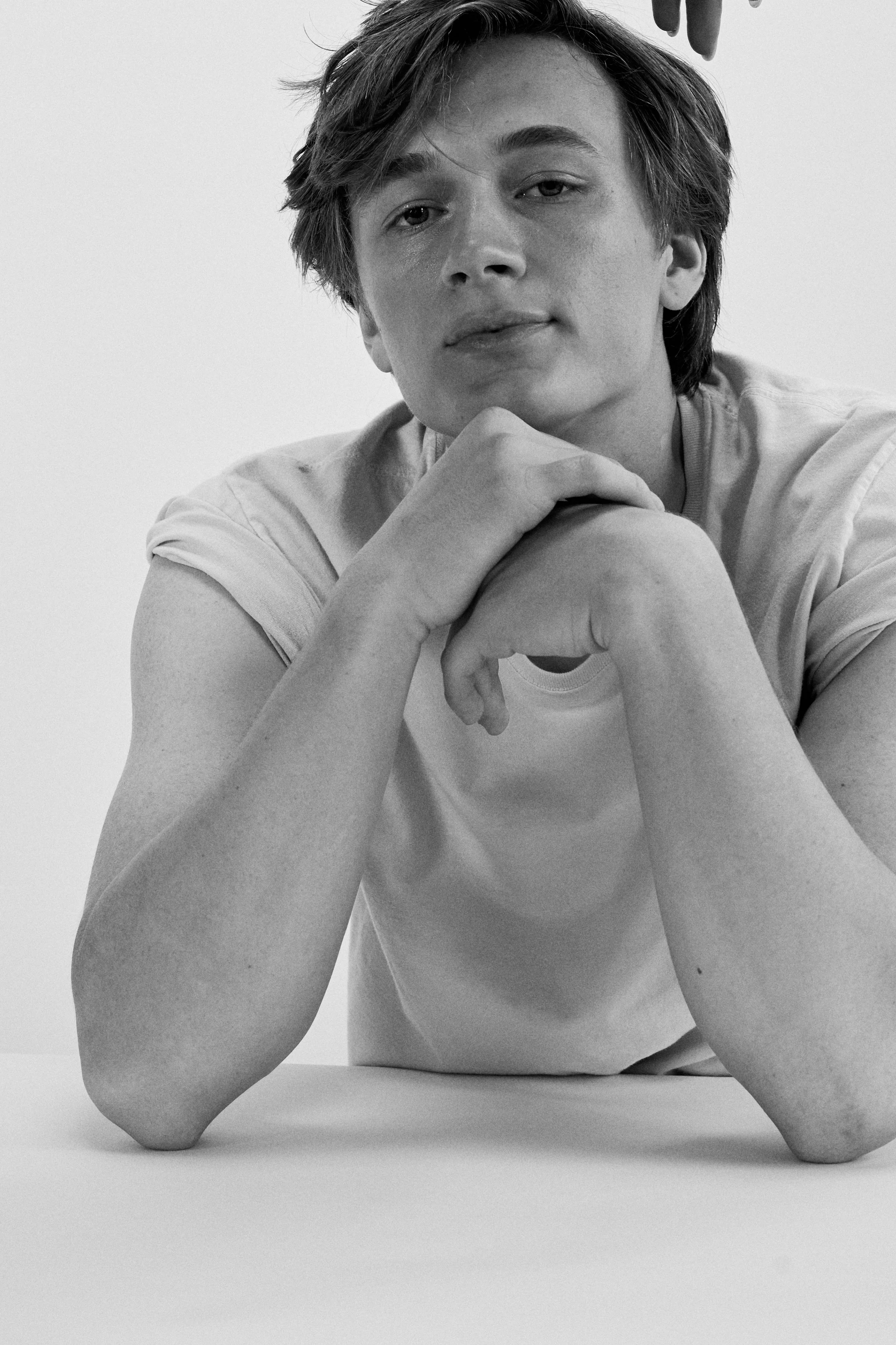 Brandon Engel, Aliza Baran back & white portrait.