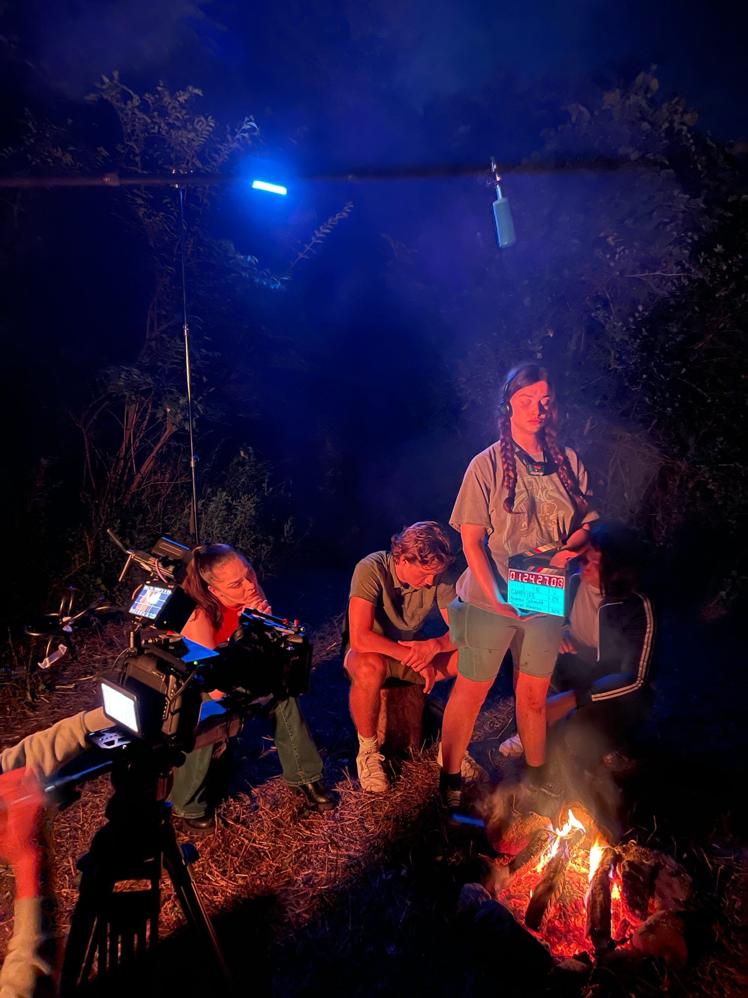 Brandon Engel, 'Campfire (Or Every Horror Movie Ever)' BTS photo.
