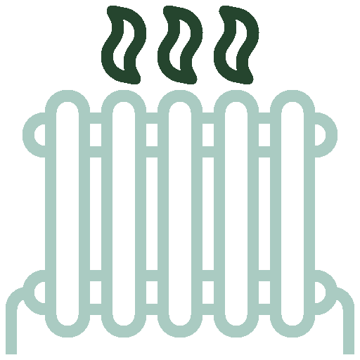 A radiator with heat waves rising from it.