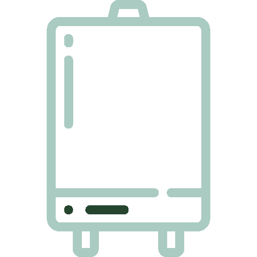Icon of a rolling suitcase with a handle.