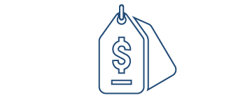 an icon of a price tag that represents pricing & packaging
