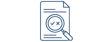 an icon of a magnifying glass looking at a partner assessment