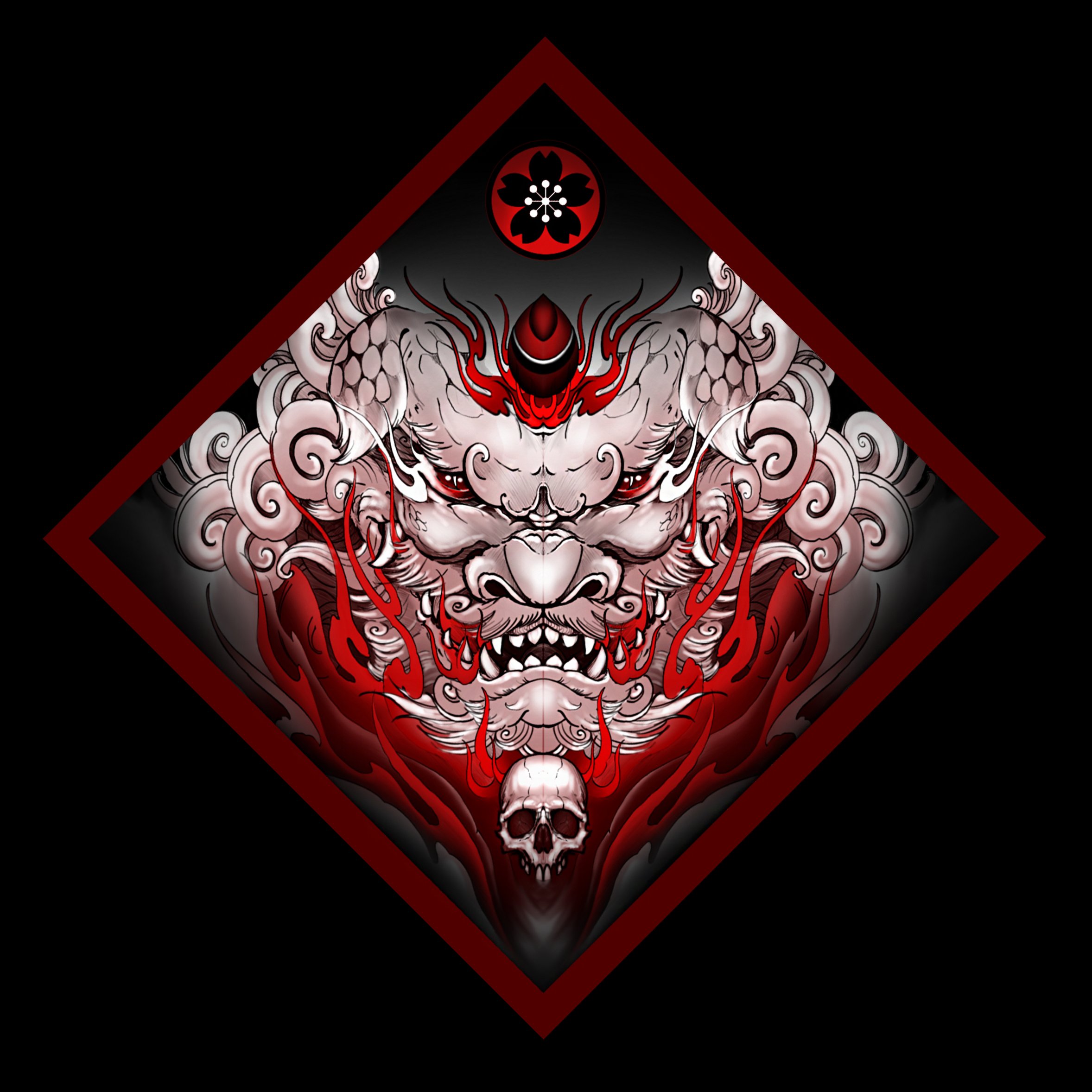 Fu dog diamond print