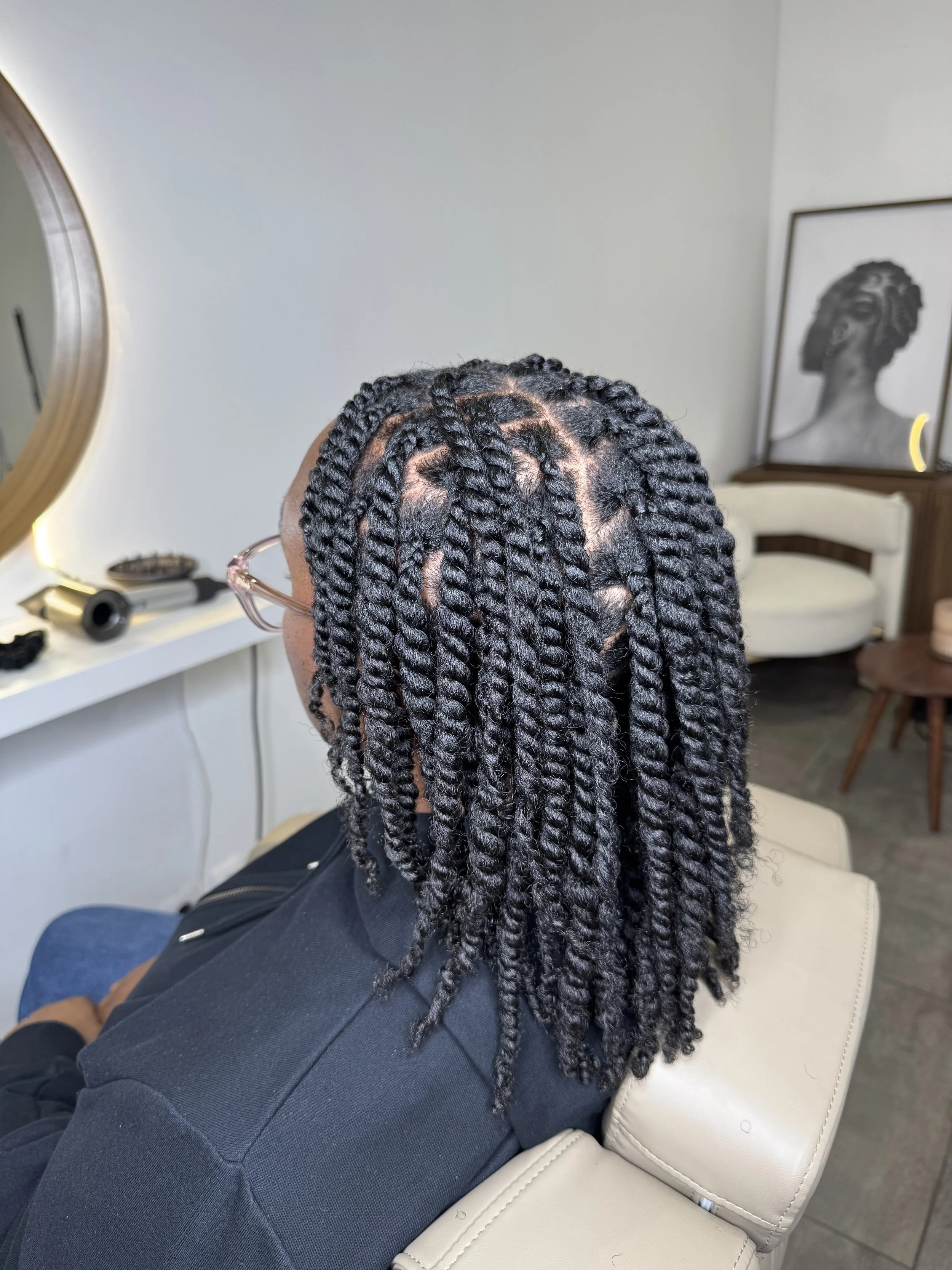 Mini twist sur cheveux naturel crépus