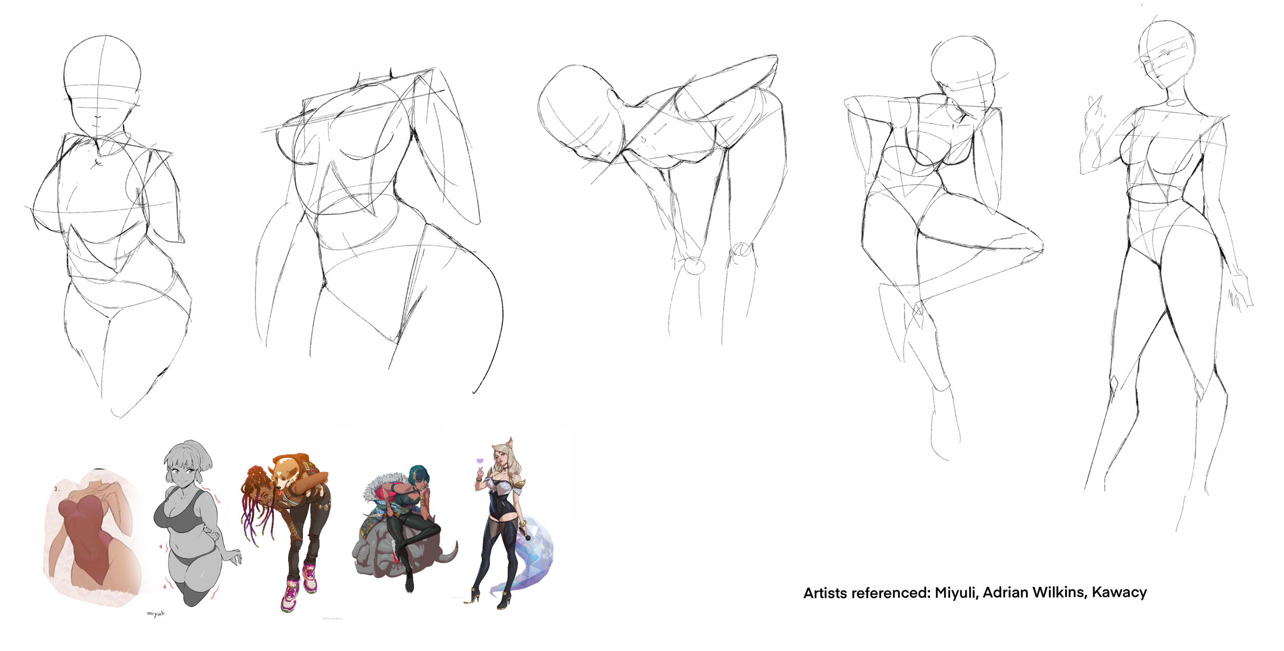 intentional pose studies from artists
