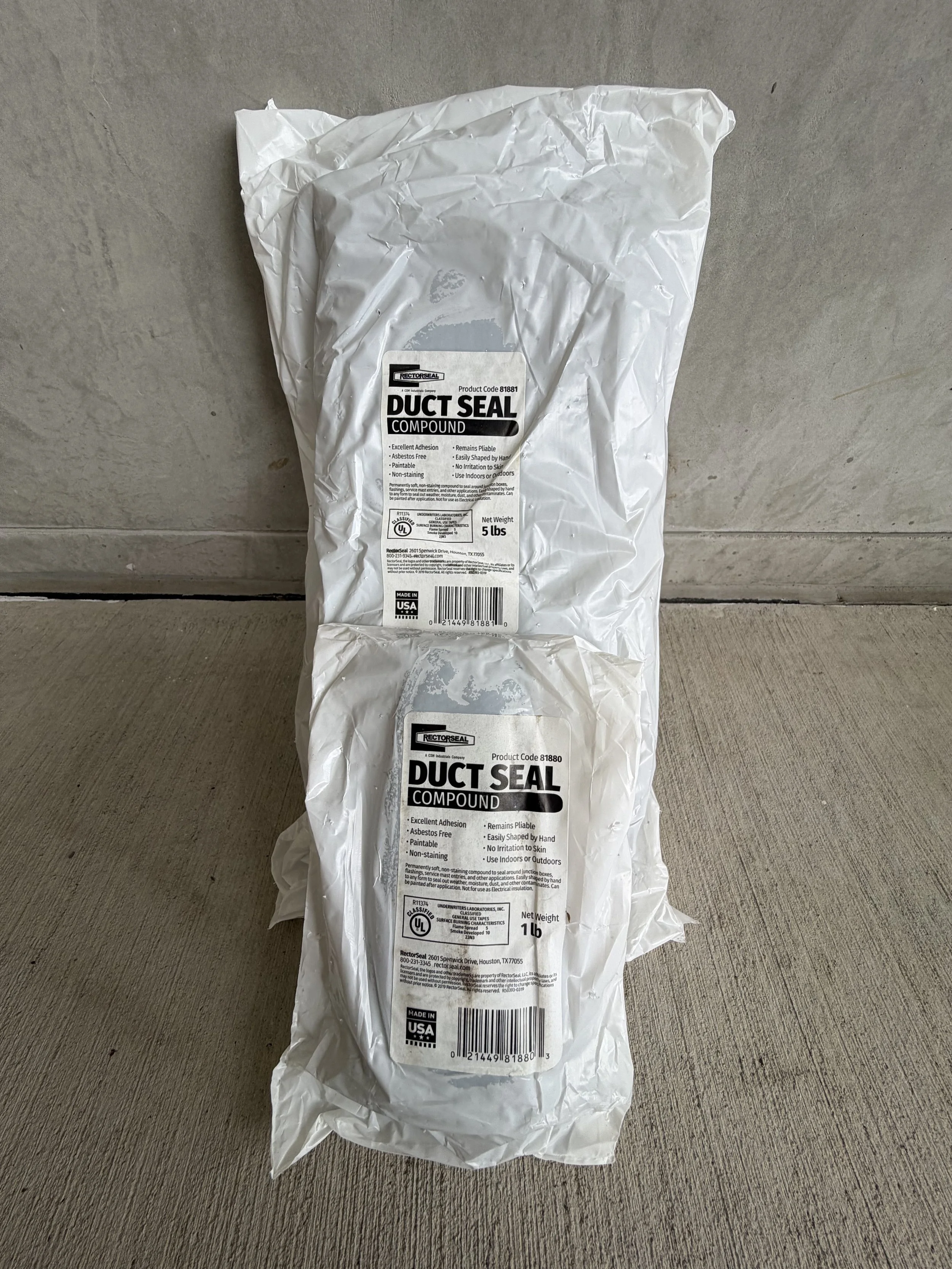 RectorSeal Duct Seal Compound mouldable non-hardening putty for sealing cable entries, conduits and irregular service penetrations