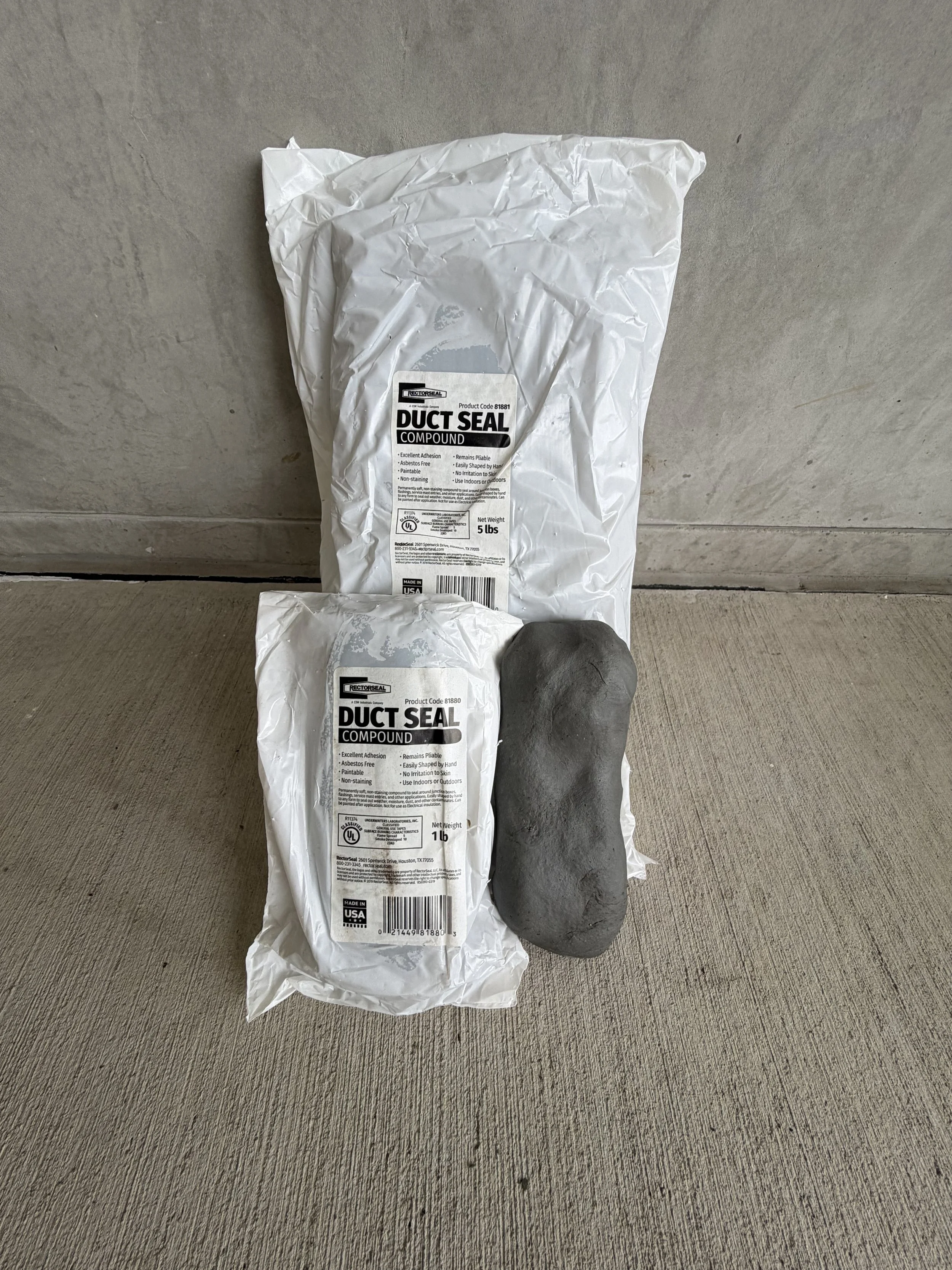 RectorSeal Duct Seal Compound mouldable non-hardening putty for sealing cable entries, conduits and irregular service penetrations