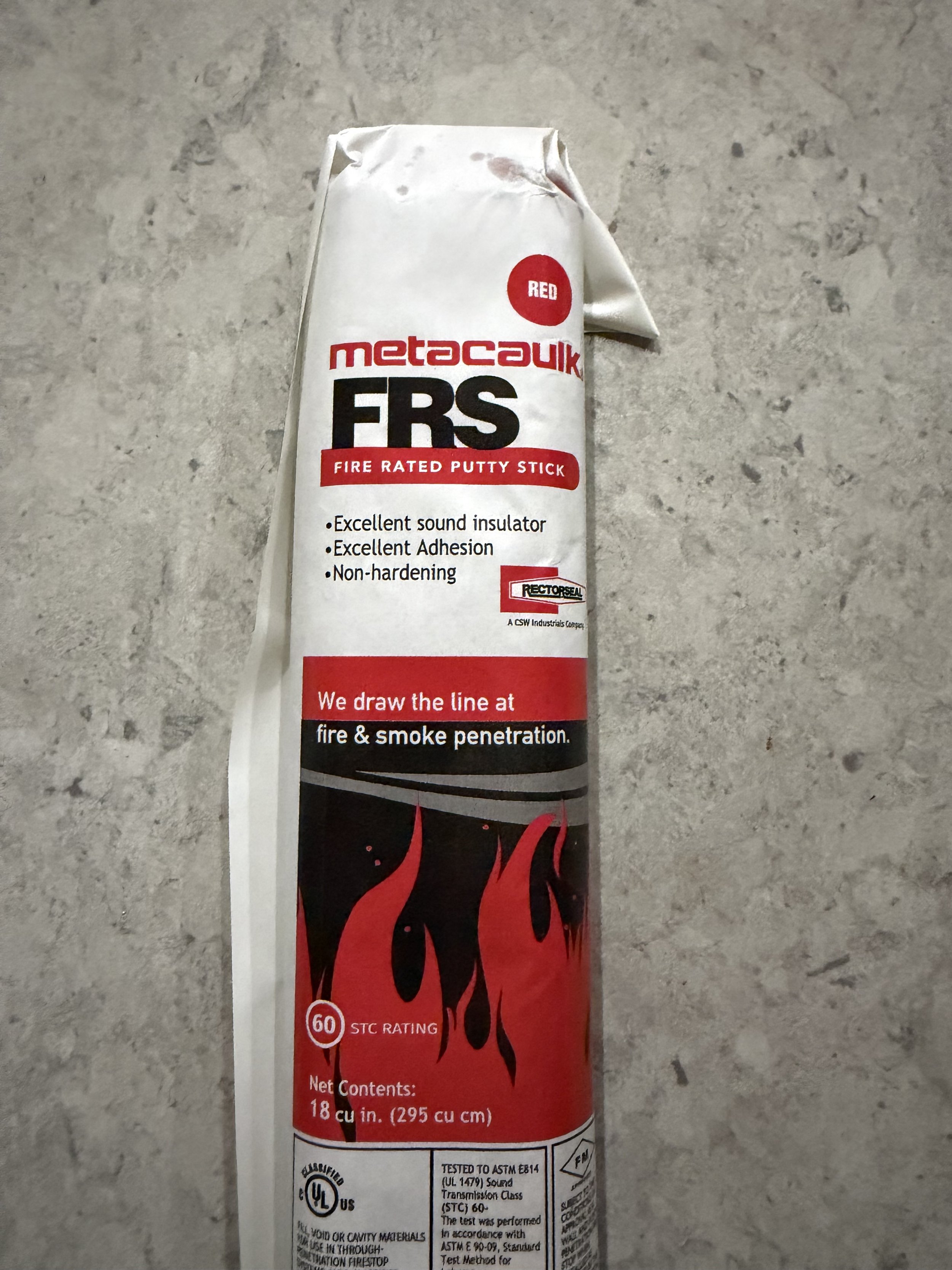 Metacaulk, RectorSeal, Fire Stop, Putty, Sealant, Seal, Safe, Rat Out, Reusable, FRS