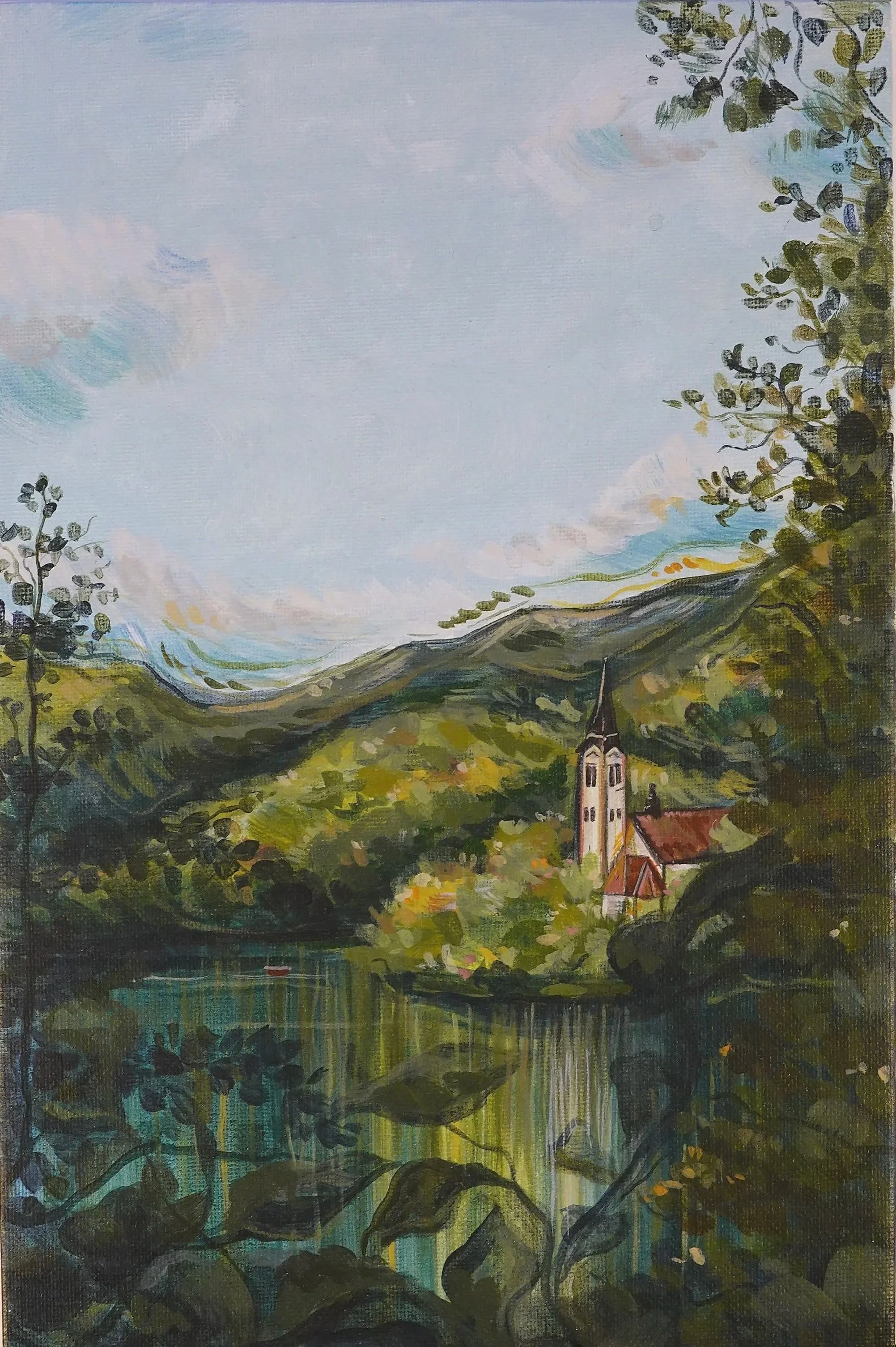 Magical Stillness,
Inspired by Bled, Slovenia,
30 x 20 cm