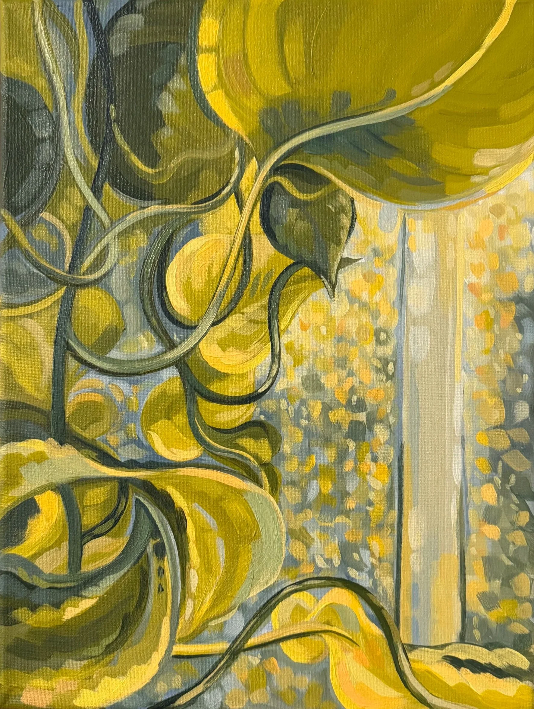 The Hidden Stem, Acrylic on Canvas, 12" x 16"