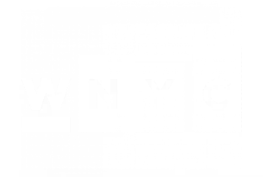 Logo for WNYC with four black and white blocks, each containing a letter W, N, Y, and C.