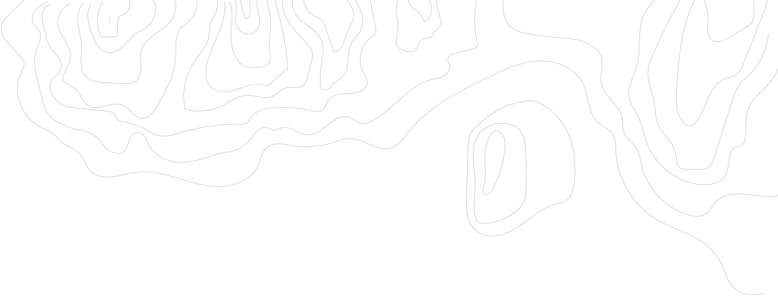 A topographic map with white contour lines on a black background showing elevation changes and landforms.
