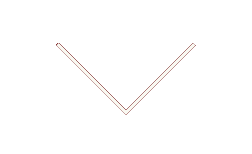 White downward arrow on a red background