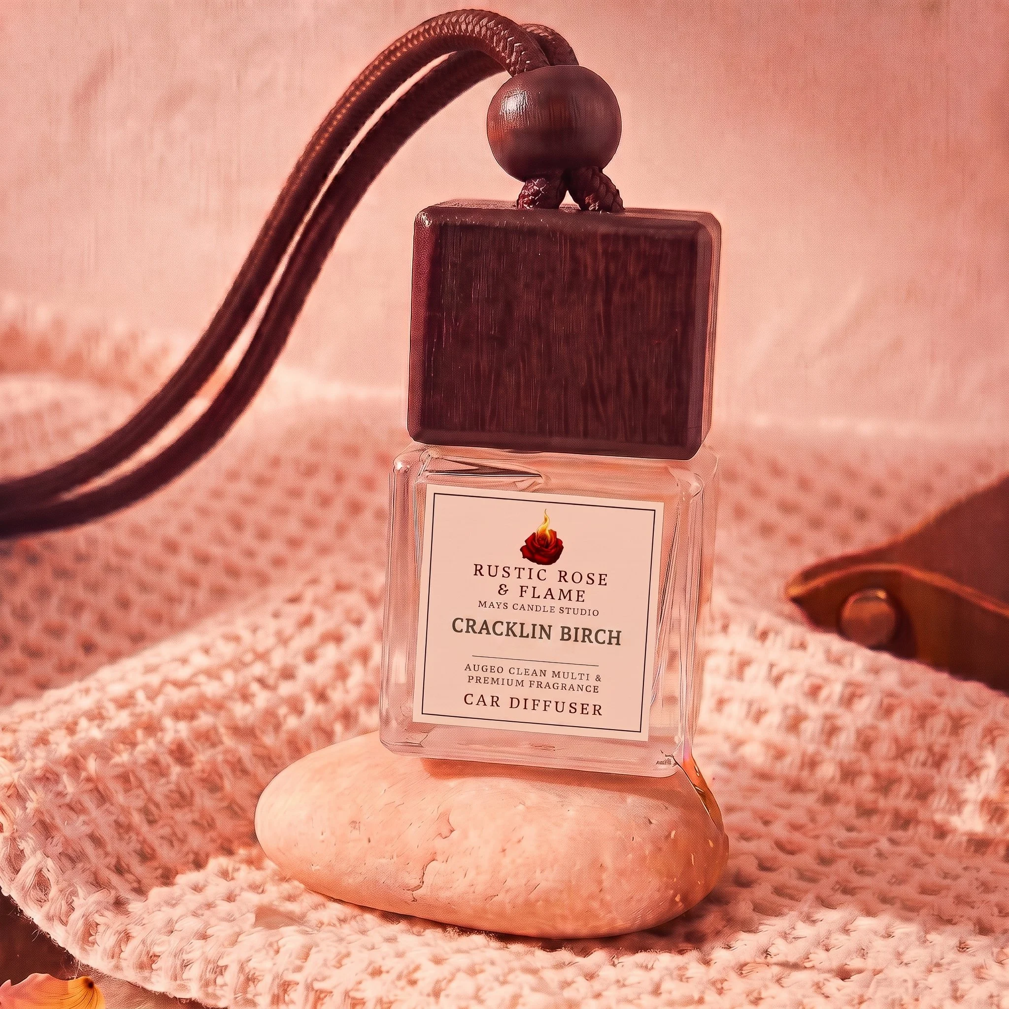 Cracklin Birch Car Diffuser on rock.jpg (Copy)