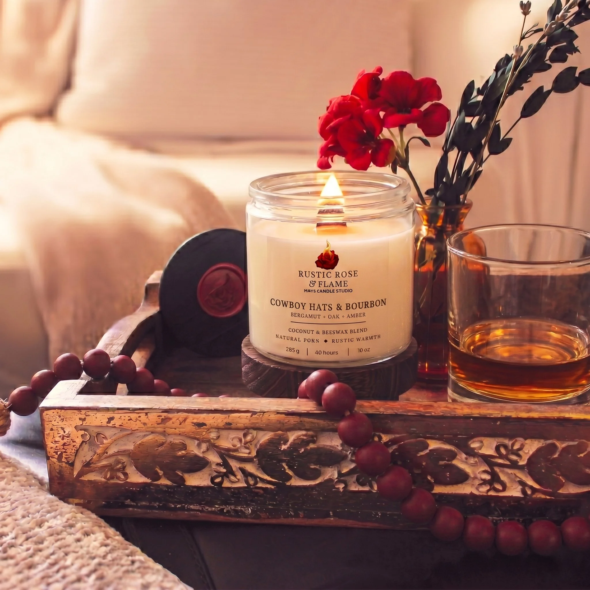 Cowboy Hats and Bourbon Candle