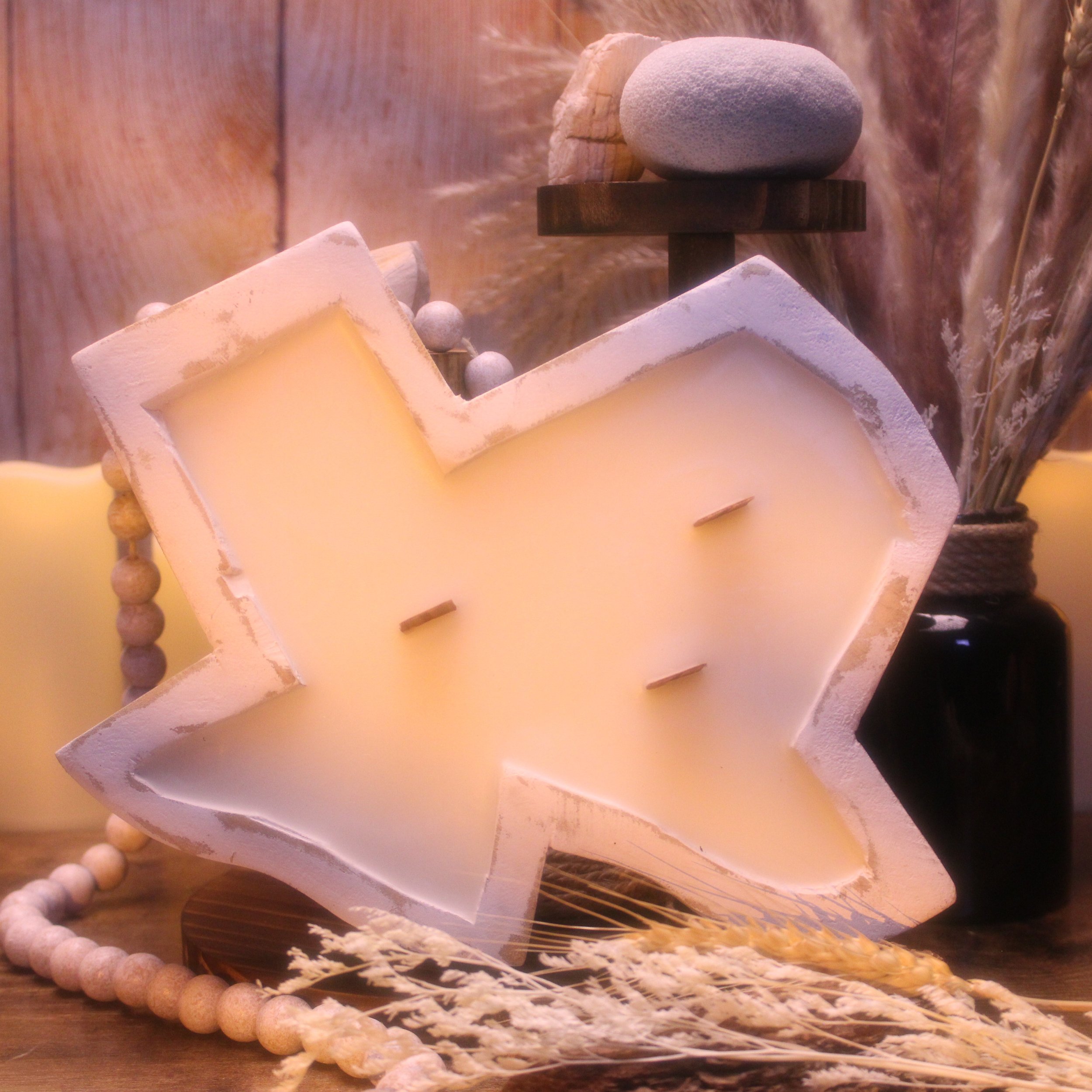 Texas Wooden Bowl Candle
