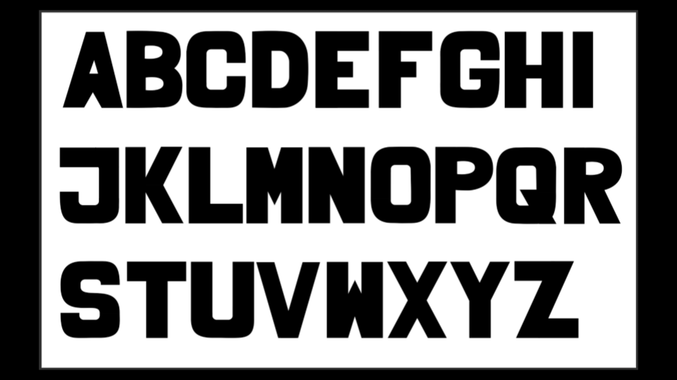 Vectorized typeface in uppercase, A to Z