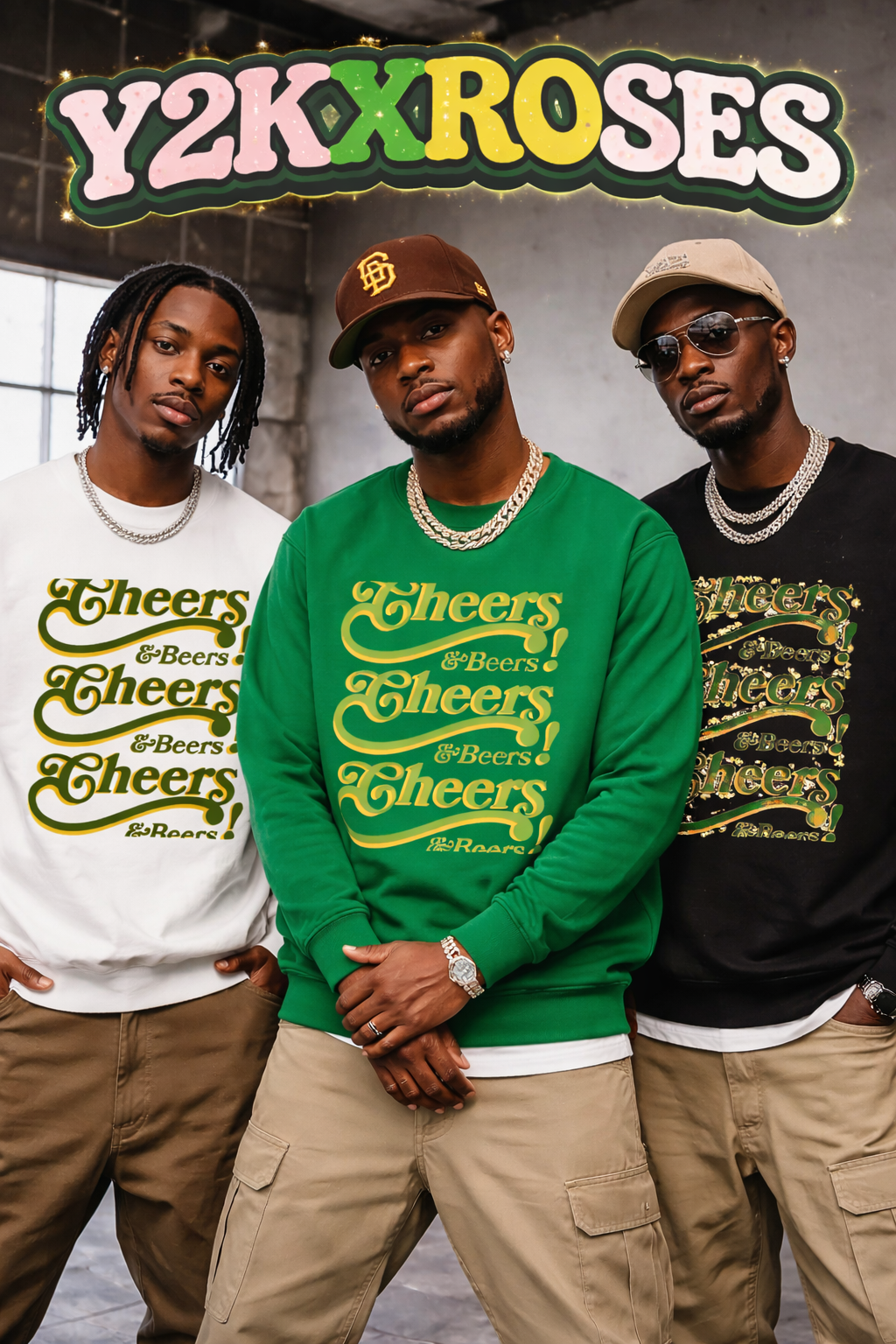 St Patrick's Day Y2KXROSES Men's Sweatshirt (Matching)