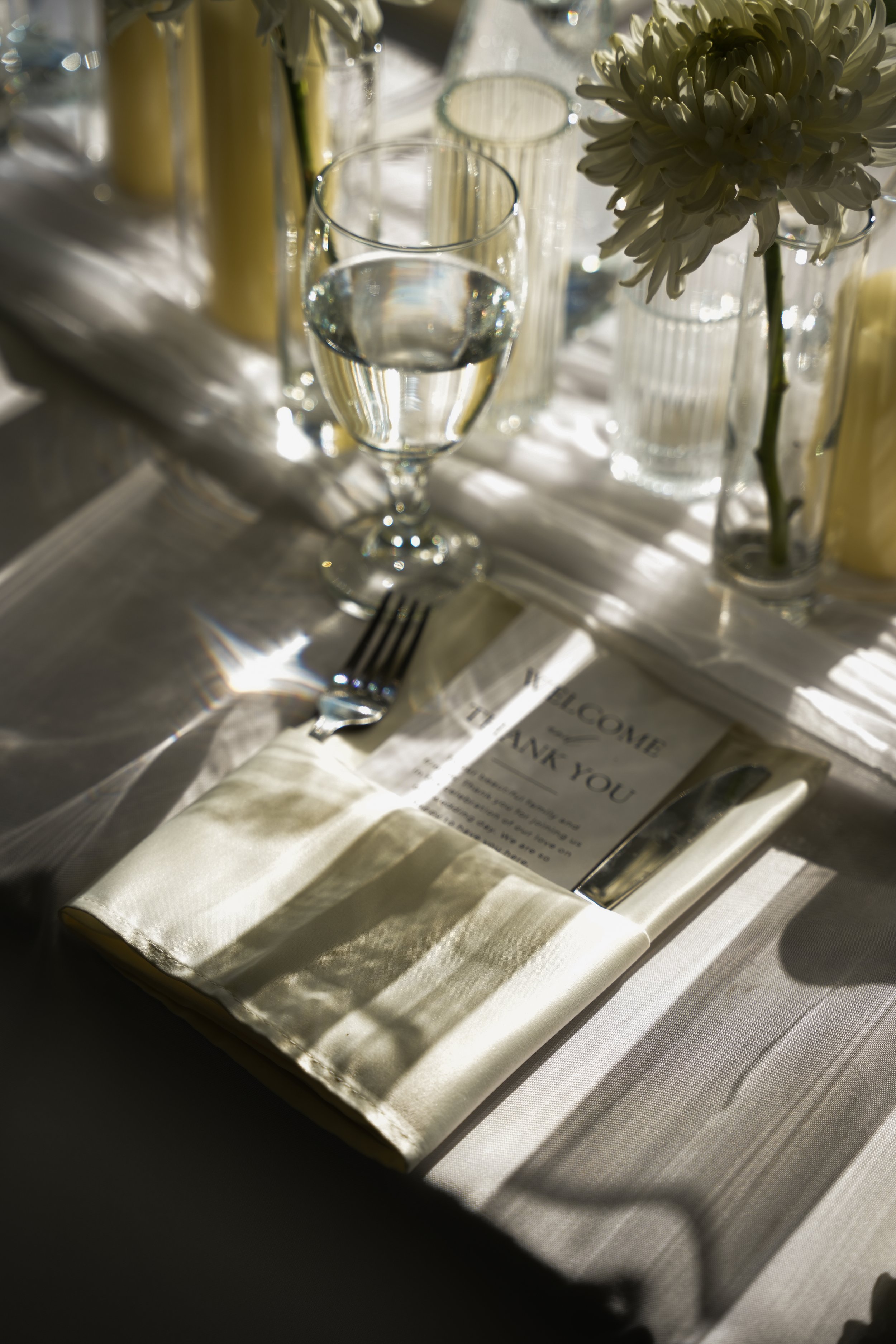 Wedding reception table scape decor