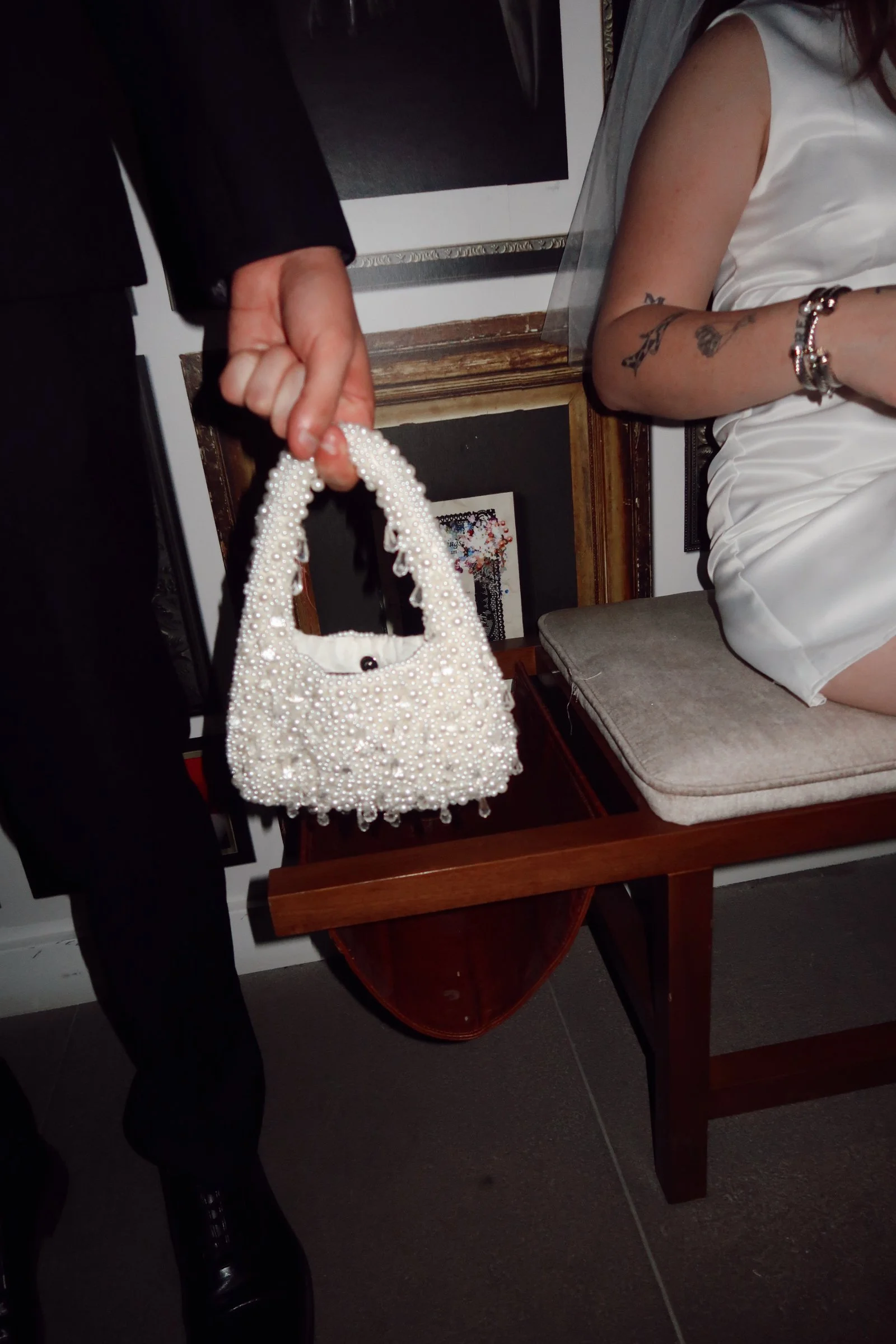 A curated bridal detail moment in Houston, Texas, featuring textured accessories and personal touches that reflect the bride’s style.