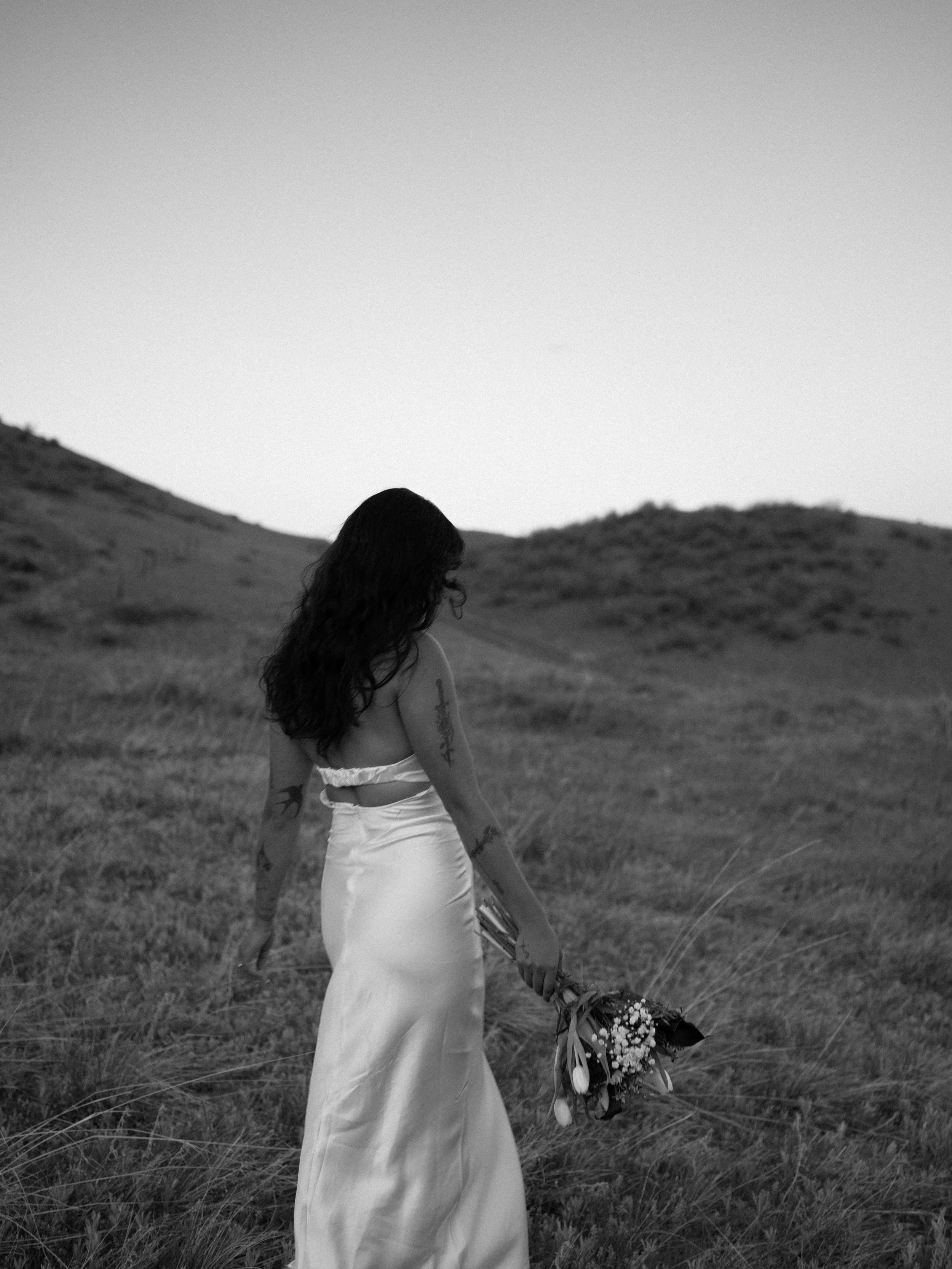 A minimalist black-and-white moment in Boulder, CO, capturing movement and simplicity.