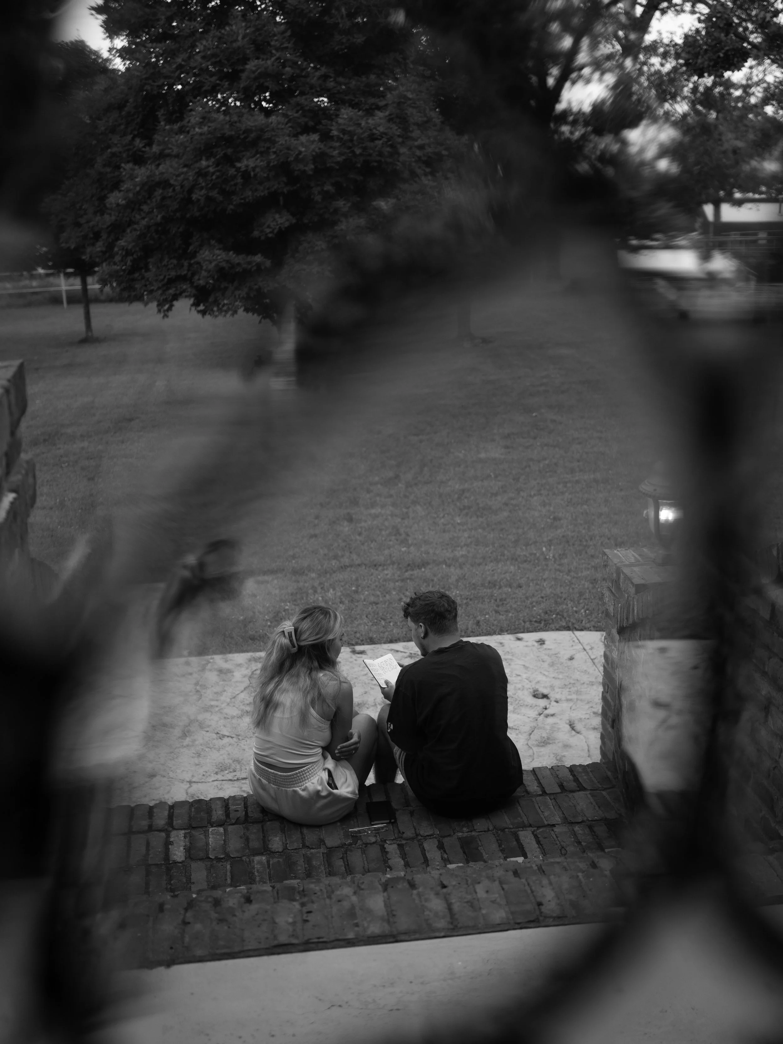 Bride and groom sharing a quiet, intimate moment on the morning of their wedding.